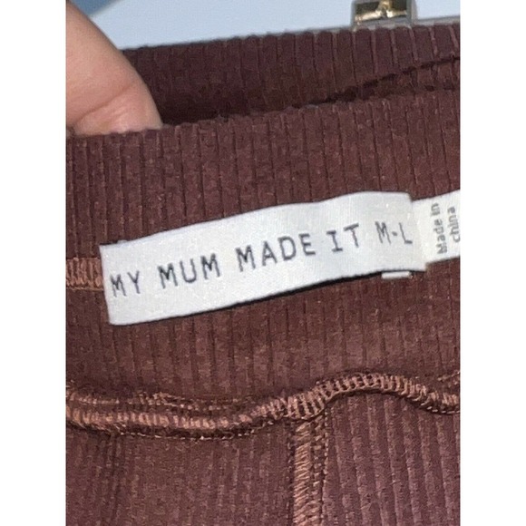 My Mum Made It Soft RibTwist Lounge Pants Brown Women Size M/L Cutout detail - Picture 8 of 9